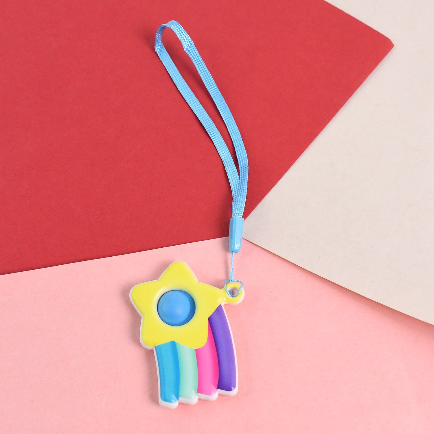 Stress Relief Silicone Push Fidget Toy Keychain for Kids (1 Pc) Stress Relief Silicone Push Fidget Toy Keychain for Kids (1 Pc)